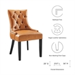 Modway Regent Solid Wood and Tufted Vegan Leather Dining Chair in Tan