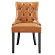 Modway Regent Solid Wood and Tufted Vegan Leather Dining Chair in Tan