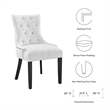Modway Regent Solid Wood and Tufted Fabric Dining Chair in White