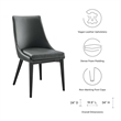 Modway Viscount Solid Wood and Vegan Leather Dining Chair in Gray