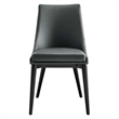 Modway Viscount Solid Wood and Vegan Leather Dining Chair in Gray