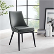 Modway Viscount Solid Wood and Vegan Leather Dining Chair in Gray