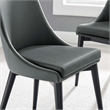 Modway Viscount Solid Wood and Vegan Leather Dining Chair in Gray
