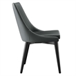 Modway Viscount Solid Wood and Vegan Leather Dining Chair in Gray