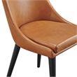Modway Viscount Solid Wood and Vegan Leather Dining Chair in Tan