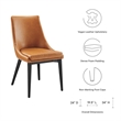 Modway Viscount Solid Wood and Vegan Leather Dining Chair in Tan