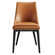 Modway Viscount Solid Wood and Vegan Leather Dining Chair in Tan