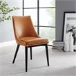 Modway Viscount Solid Wood and Vegan Leather Dining Chair in Tan
