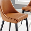 Modway Viscount Solid Wood and Vegan Leather Dining Chair in Tan