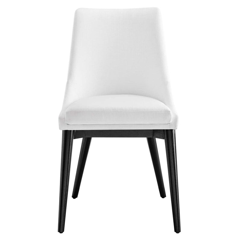 Modway Viscount Polyester Fabric and Solid Wood Dining Chair in White