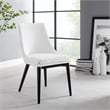Modway Viscount Polyester Fabric and Solid Wood Dining Chair in White