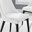 Modway Viscount Polyester Fabric and Solid Wood Dining Chair in White