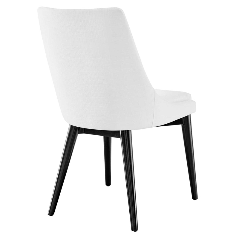 Modway Viscount Polyester Fabric and Solid Wood Dining Chair in White