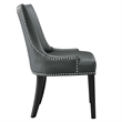 Modway Marquis Solid Wood and Vegan Leather Dining Chair in Gray