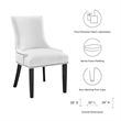 Modway Marquis Solid Wood and Polyester Fabric Dining Chair in White