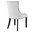 Modway Marquis Solid Wood and Polyester Fabric Dining Chair in White