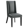 Modway Baron Solid Wood and Vegan Leather Dining Chair in Gray