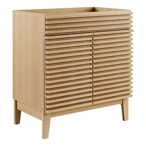 Modway Render 30&quot Particleboard and Laminate Bathroom Vanity Cabinet in Oak