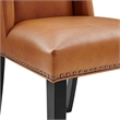 Modway Baron Solid Wood and Vegan Leather Dining Chair in Tan