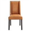 Modway Baron Solid Wood and Vegan Leather Dining Chair in Tan