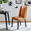 Modway Baron Solid Wood and Vegan Leather Dining Chair in Tan