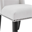 Modway Baron Solid Wood and Polyester Fabric Dining Chair in White