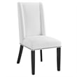 Modway Baron Solid Wood and Polyester Fabric Dining Chair in White