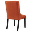 Modway Baronet Solid Wood and Button Tufted Fabric Dining Chair in Orange