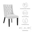 Modway Baronet Solid Wood and Button Tufted Fabric Dining Chair in White