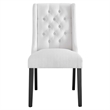 Modway Baronet Solid Wood and Button Tufted Fabric Dining Chair in White