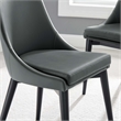 Modway Viscount Vinyl and Steel Dining Side Chairs in Gray (Set of 2)