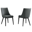 Modway Viscount Vinyl and Steel Dining Side Chairs in Gray (Set of 2)