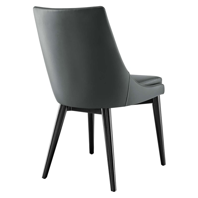 Modway Viscount Vinyl and Steel Dining Side Chairs in Gray (Set of 2)