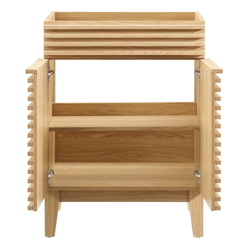 Modway Render Modern Style Wood Bathroom Vanity Cabinet in Oak