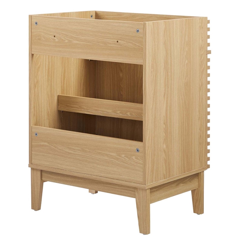 Modway Render Modern Style Wood Bathroom Vanity Cabinet in Oak