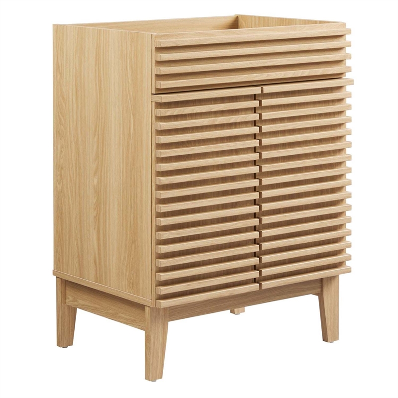 Modway Render Modern Style Wood Bathroom Vanity Cabinet in Oak