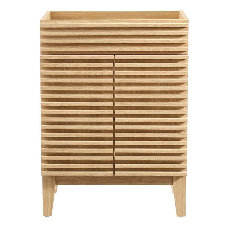 Modway Render Modern Style Wood Bathroom Vanity Cabinet in Oak