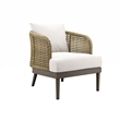 Modway Meadow Wicker Rattan and Metal Outdoor Armchair in Natural/White