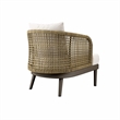 Modway Meadow Wicker Rattan and Metal Outdoor Armchair in Natural/White