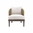Modway Meadow Wicker Rattan and Metal Outdoor Armchair in Natural/White