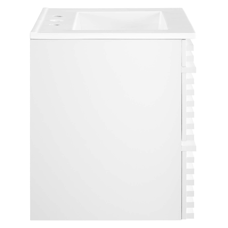 modway render 24.5&quot mdf wood wall-mount bathroom vanity in white