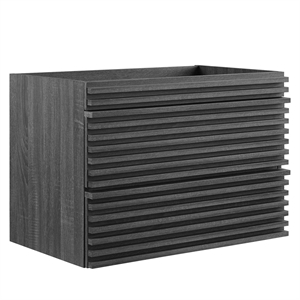 Modway Render 29&quot MDF Wood Wall-Mount Bathroom Vanity Cabinet in Charcoal