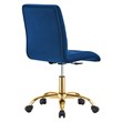 Modway Prim Metal and Performance Velvet Office Armless Chair in Gold/Navy