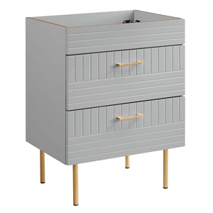 Modway Daybreak 23.5&quot Particleboard MDF Wood and Metal Bathroom Vanity in Gray