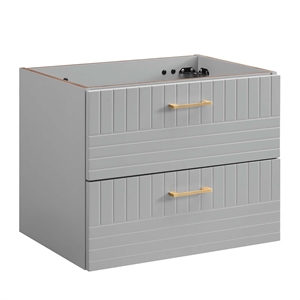 Modway Daybreak 23.5&quot Particleboard MDF Wood Wall-Mount Bathroom Vanity in Gray