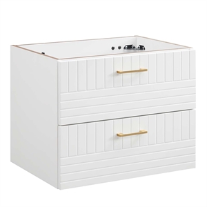 Modway Daybreak 23.5&quot Particleboard MDF Wood Wall-Mount Bathroom Vanity in White