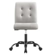 Modway Prim Metal Vegan Leather Armless Office Chair in Black/Light Gray