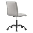 Modway Prim Metal Vegan Leather Armless Office Chair in Black/Light Gray