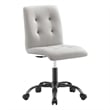 Modway Prim Metal Vegan Leather Armless Office Chair in Black/Light Gray