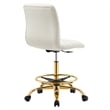 Modway Ripple Performance Velvet Armless Drafting Chair in Gold/Ivory